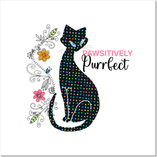 Pawsitively Purrfect Cat Silhouette Posters and Art